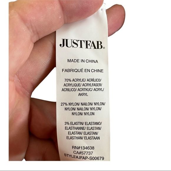 Justfab balloon sleeve open back soft sweater L - Picture 7 of 7